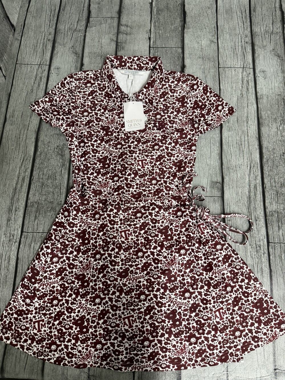 NWT Women’s Smith & Quinn Texas A&M Aggies Ivy Wrap Dress Maroon Small Stretch